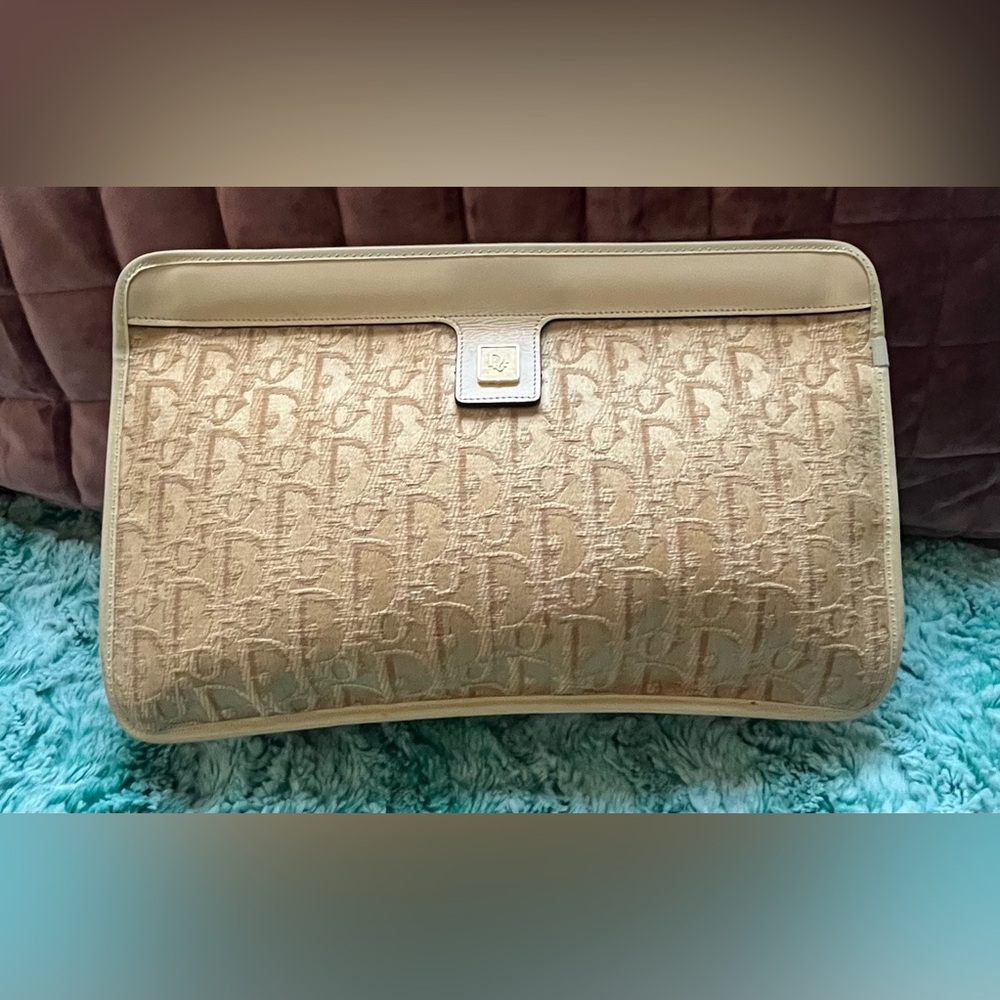 Christian Dior Monogram clutch Bag 11.5" Wide X 7.5" Tall X 3" Base